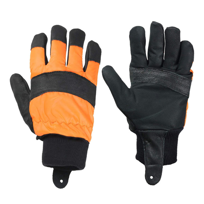 Large Hi Visibility Chainsaw Comfort Safety Gloves - Size 10