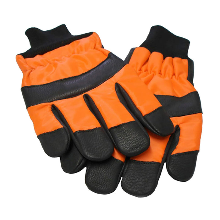 Large Hi Visibility Chainsaw Comfort Safety Gloves - Size 10