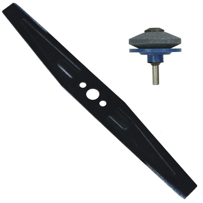 33cm Metal Blade for MCGREGOR MEH1533A MEH1533M Hover Mower + Drill Sharpener