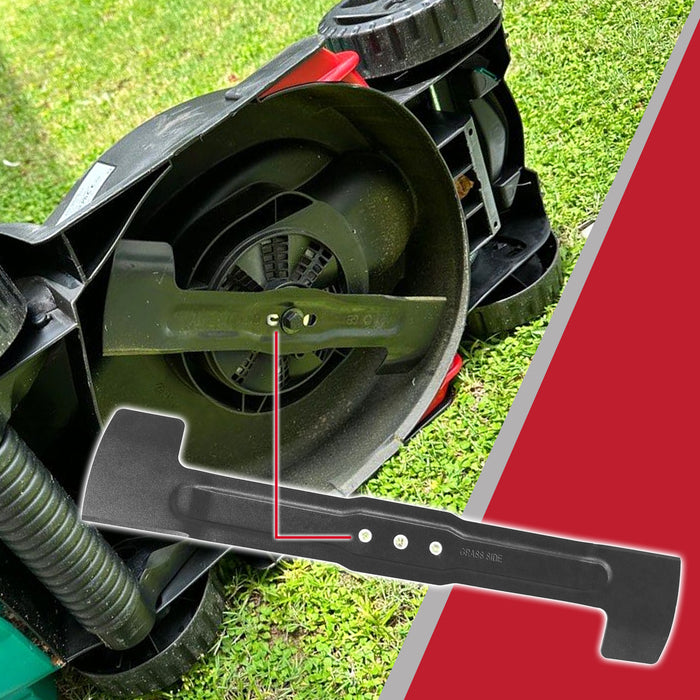 Metal Blade for Qualcast Power Trak 400 4000 Lawnmower (40cm) + Drill Sharpener Attachment