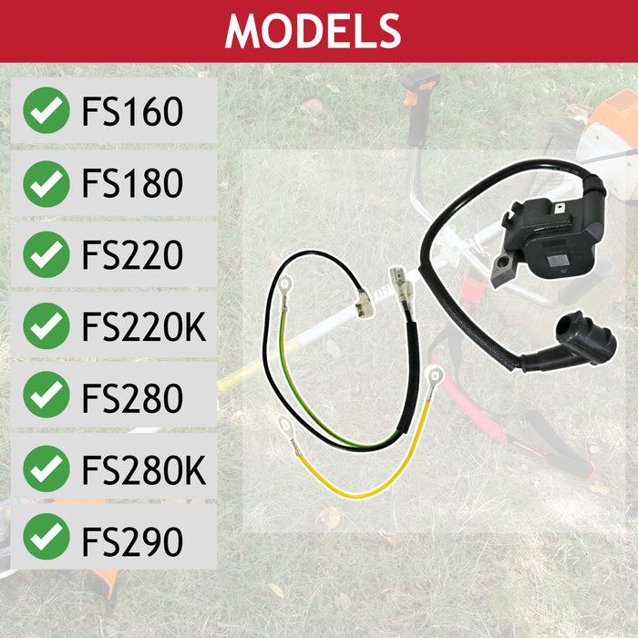 Ignition Coil Module for Stihl FS160 FS180 FS220 FS280 FS290 Brushcutter