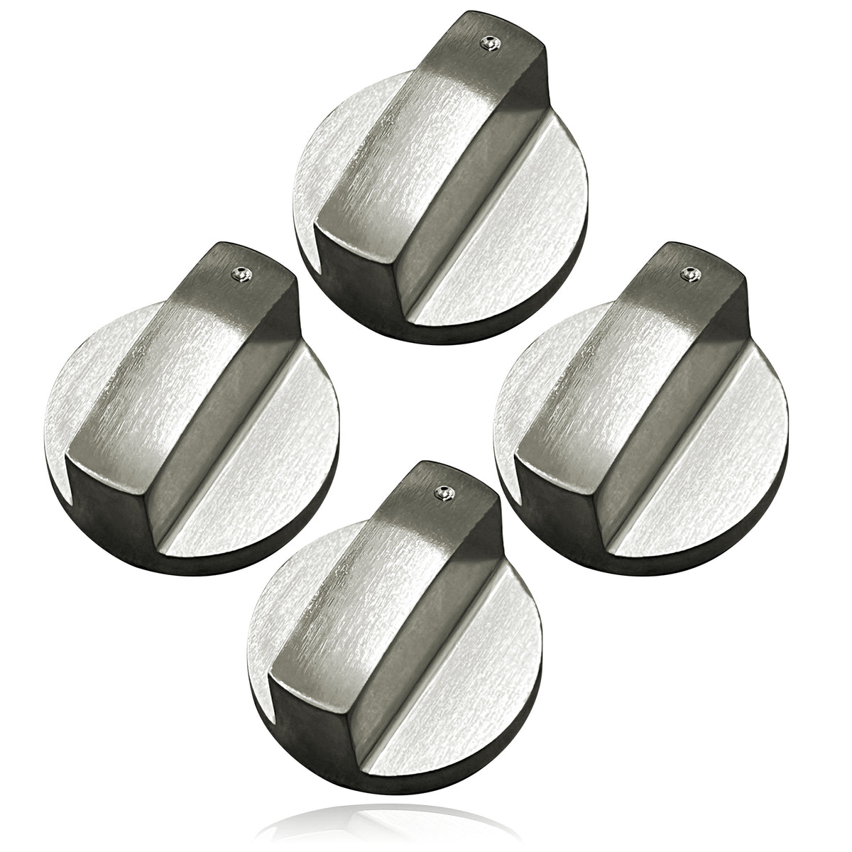UNIVERSAL Metal Oven Knob Switch Silver Cooktop Stove Hob 6mm D Replac