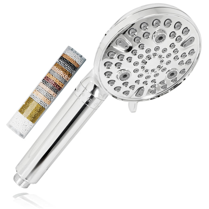 Shower Head and Filter Multi Function 9 Power Modes Massage Mist Chrome