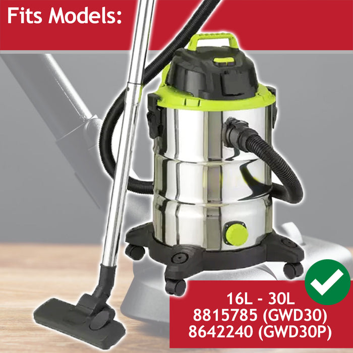Wet & Dry Cartridge Filter + Foam Sleeve for Guild 8815785 GWD30 8642240 GWD30P 16L 30L Vacuum Cleaner