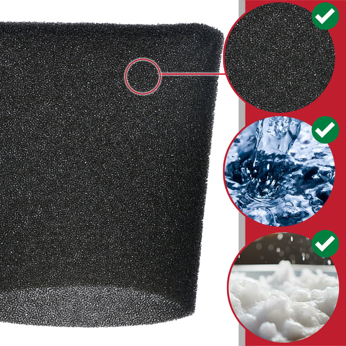 Foam Filter Sleeve for Vacmaster 16L to 60L Wet & Dry Vacuum Cleaner (22cm)