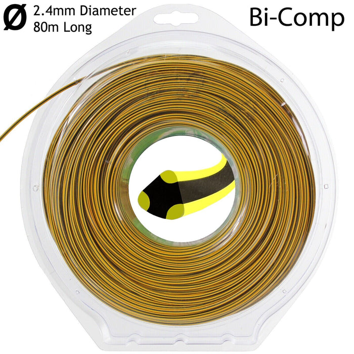 Bi-Comp Dual Core Spool Line for McCulloch Strimmer Trimmer 2.4mm, 80m