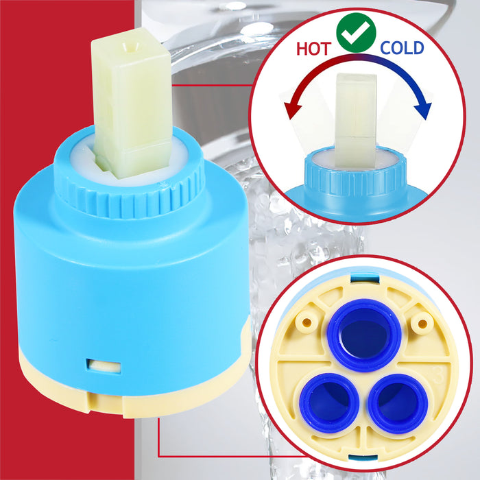 Mixer Tap Cartridge 40mm Single Monobloc Sink Basin Bath Hot Cold Water Valve