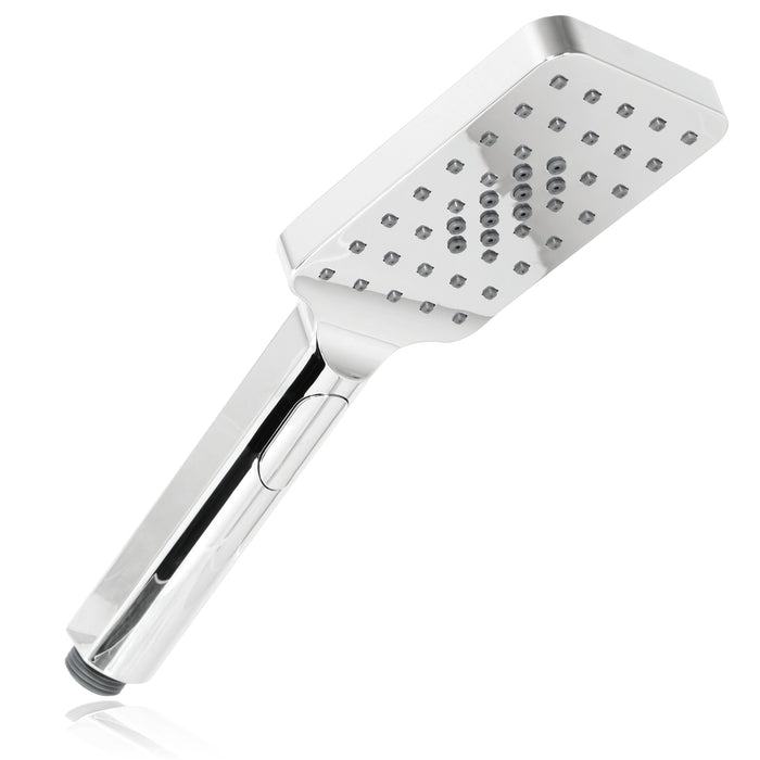 Shower Head Rectangular Chrome 1/2inch 3 Mode Spray Large Showerhead