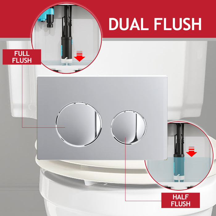 Luxury Flush Plate Kit for Concealed Toilet Cistern Wall Hung Frame (Chrome Silver, 245mm x 165mm)