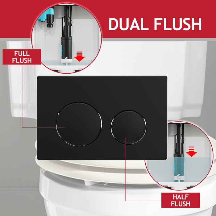 Luxury Flush Plate Kit for Concealed Toilet Cistern Wall Hung Frame (Matt Black, 245mm x 165mm)