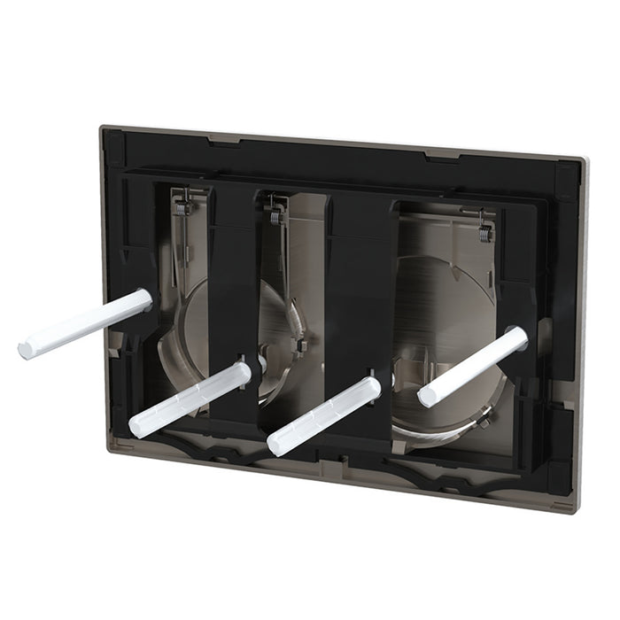 Luxury Flush Plate Kit for Concealed Toilet Cistern Wall Hung Frame (Brushed Nickel, 245mm x 165mm)