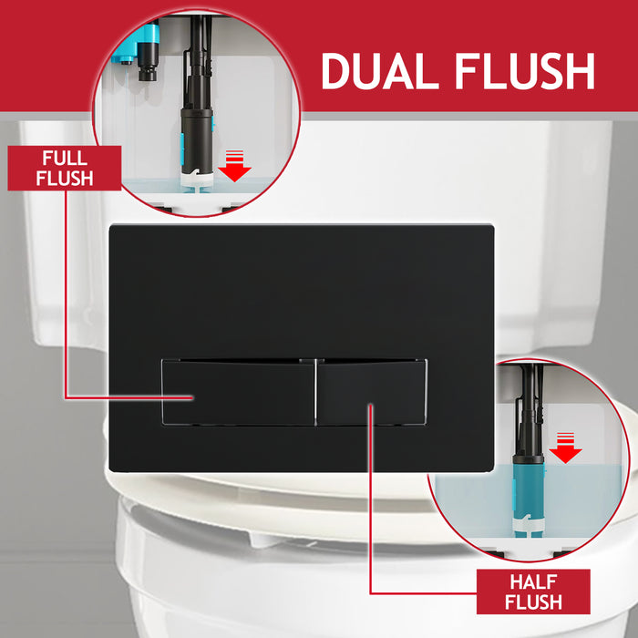 Luxury Concealed Toilet Cistern Flush Plate Kit for Wall Hung Frame (Matt Black, 245mm x 165mm)