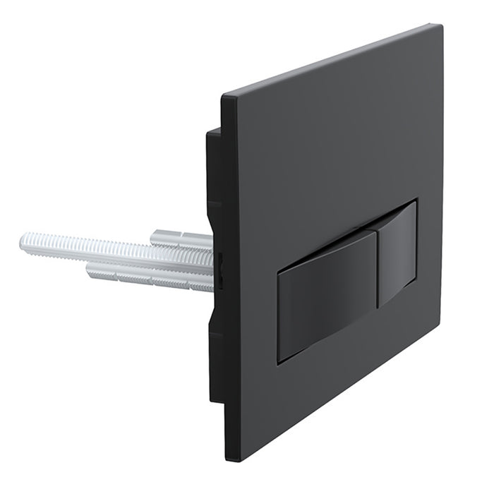 Luxury Concealed Toilet Cistern Flush Plate Kit for Wall Hung Frame (Matt Black, 245mm x 165mm)