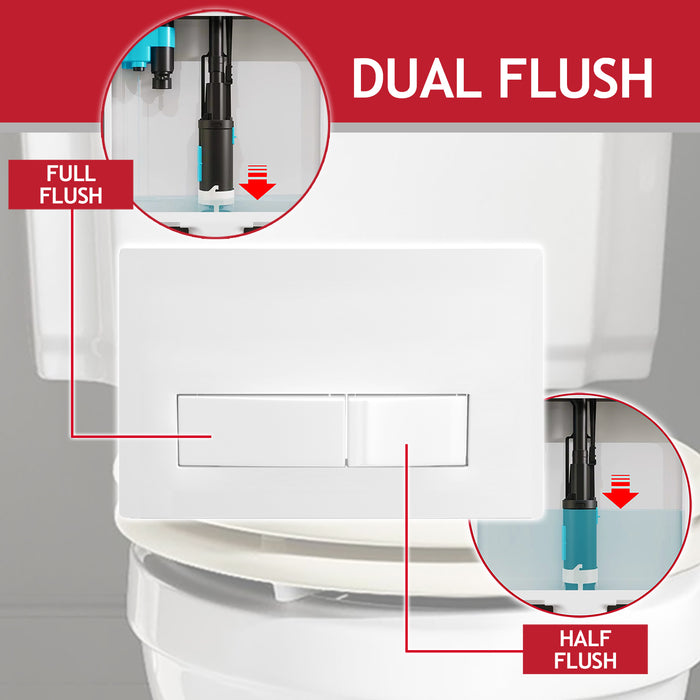 Luxury Concealed Toilet Cistern Flush Plate Kit for Wall Hung Frame (Gloss White, 245mm x 165mm)