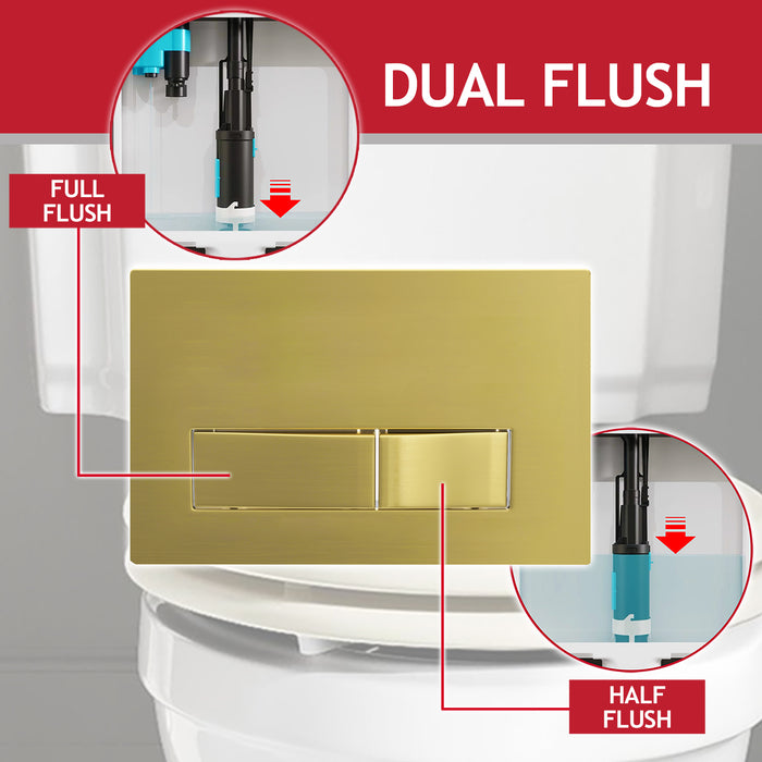 Luxury Concealed Toilet Cistern Flush Plate Kit for Wall Hung Frame (Brushed Brass, 245mm x 165mm)