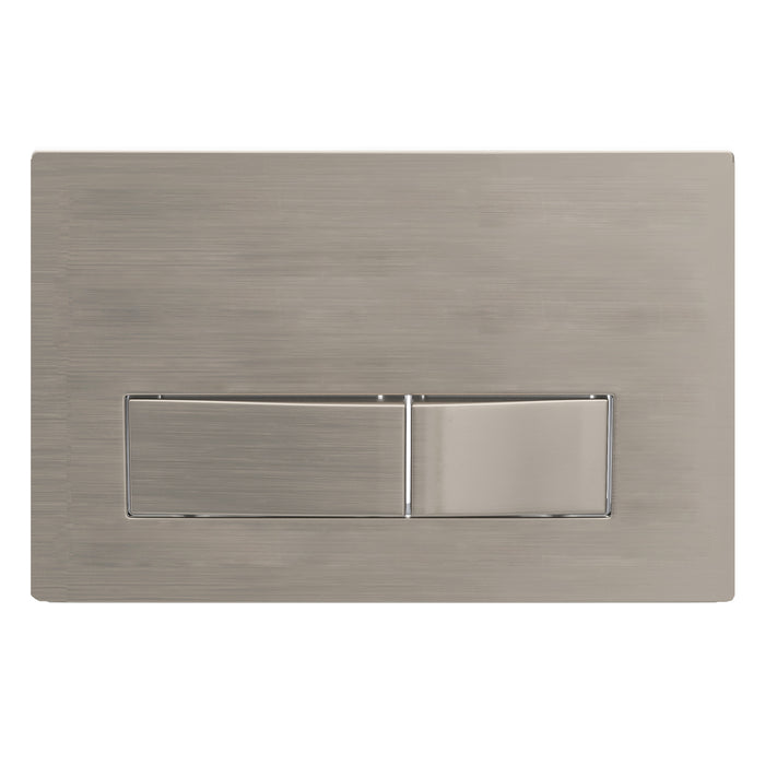 Luxury Concealed Toilet Cistern Flush Plate Kit for Wall Hung Frame (Brushed Nickel, 245mm x 165mm)