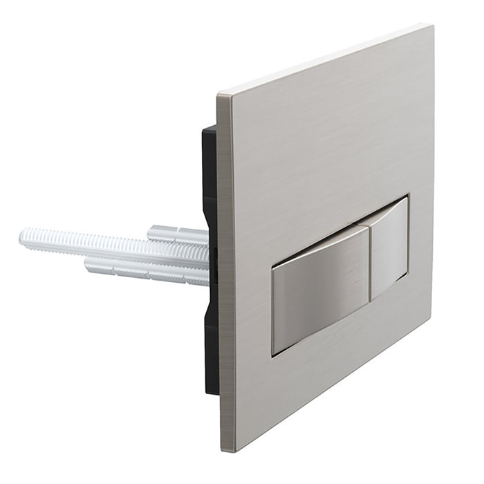 Luxury Concealed Toilet Cistern Flush Plate Kit for Wall Hung Frame (Brushed Nickel, 245mm x 165mm)