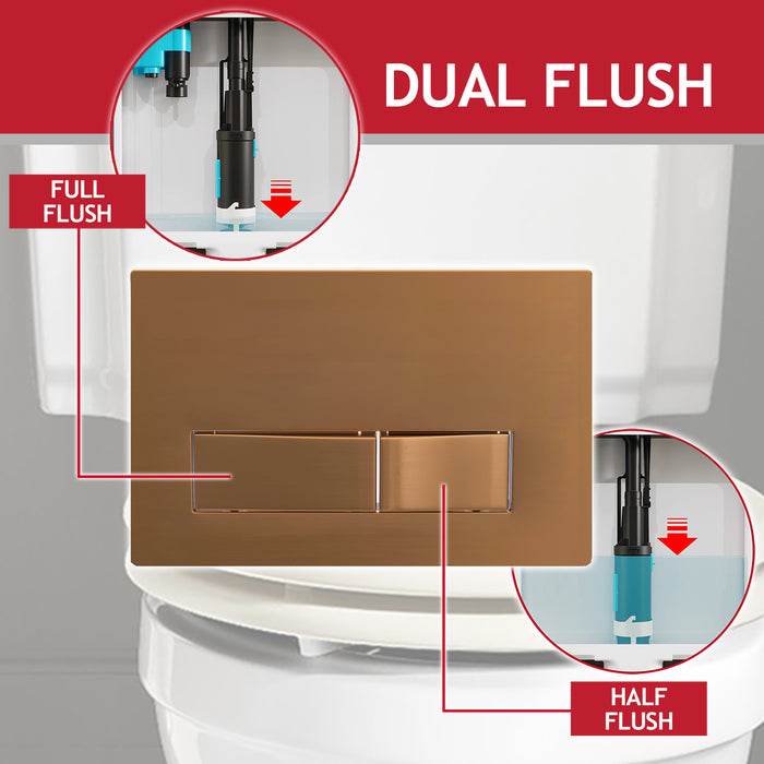 Luxury Concealed Toilet Cistern Flush Plate Kit for Wall Hung Frame (Brushed Copper, 245mm x 165mm)