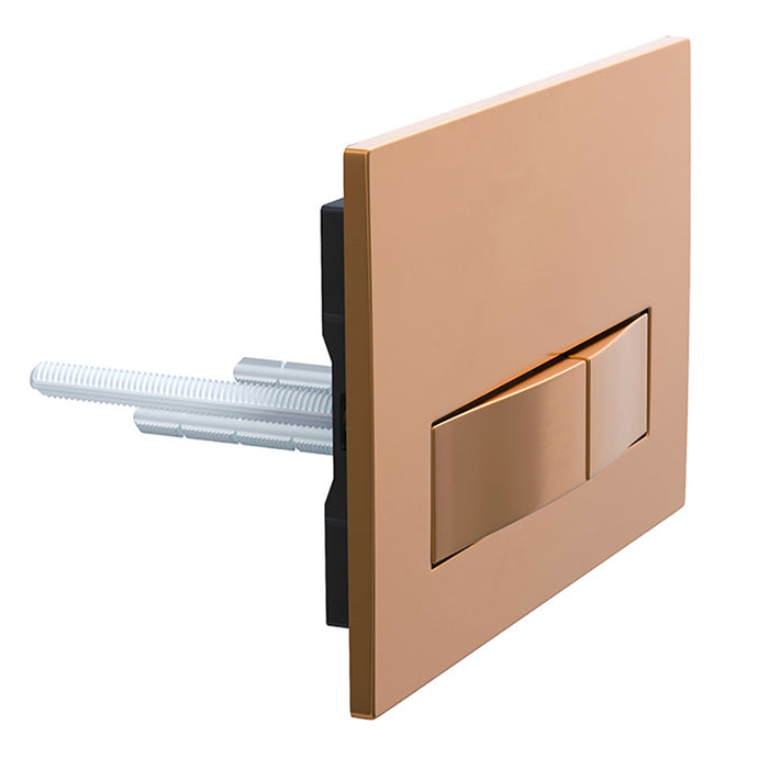 Luxury Concealed Toilet Cistern Flush Plate Kit for Wall Hung Frame (Brushed Copper, 245mm x 165mm)