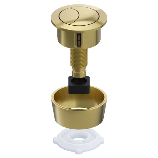 Universal Toilet Cistern Dual Flush Push Button Kit for 20mm 40mm 50mm 60mm Lid Hole (Brushed Brass)