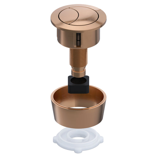 Universal Toilet Cistern Dual Flush Push Button Kit for 20mm 40mm 50mm 60mm Lid Hole (Brushed Copper)