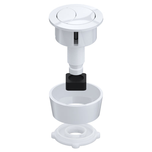 Universal Toilet Cistern Dual Flush Push Button Kit for 20mm 40mm 50mm 60mm Lid Hole (Gloss White)