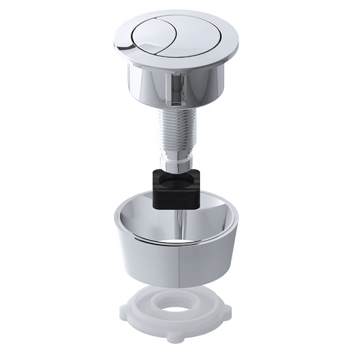 Universal Toilet Cistern Dual Flush Push Button Kit for 20mm 40mm 50mm 60mm Lid Hole (Chrome Silver)