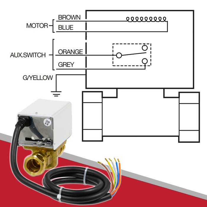 Tower 28mm 2 Port Motorised Zone Valve Central Heating / Boiler System Control VAL228MV