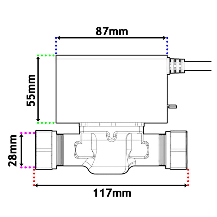 Tower 28mm 2 Port Motorised Zone Valve Central Heating / Boiler System Control VAL228MV