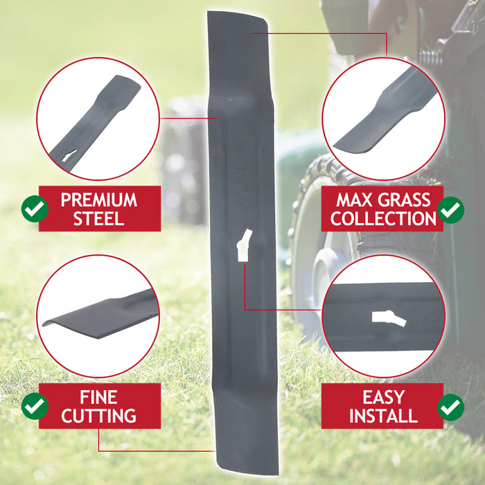 Metal Blade for Qualcast RM32 M2E1032M M2E1232M E32 M2E1232M Lawnmower (32cm) + Fixing Screw