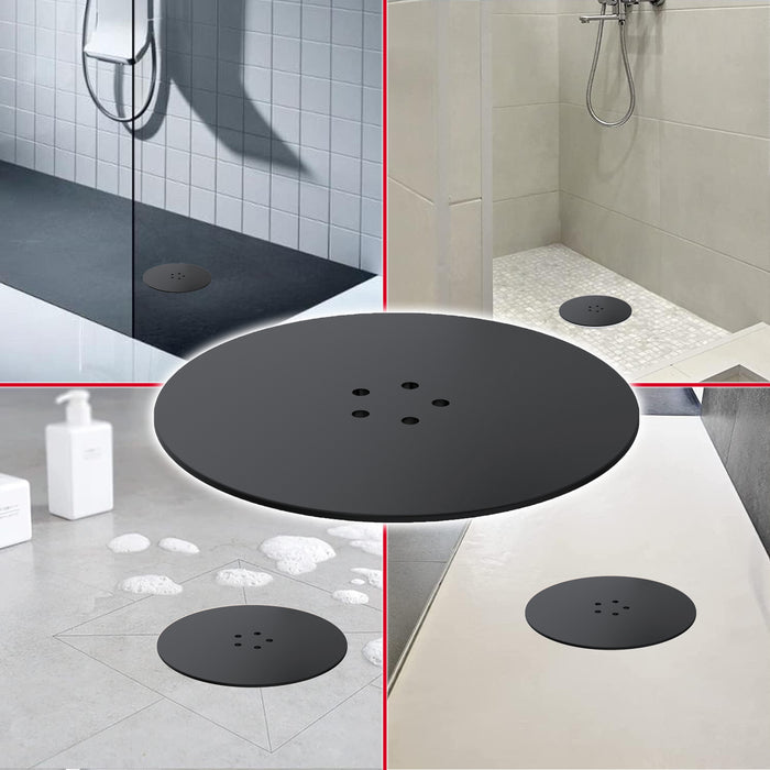 110mm Luxury Plug Cover for Shower Trap with 90mm Tray (Matt Black)