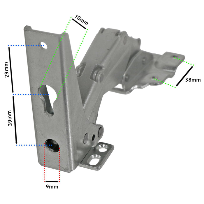 Integrated Door Hinge Pair for Bauknecht Fridge Freezer 3362 3363 5.0 41,5 (Top Upper / Lower)