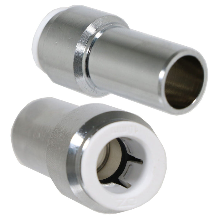 Radiator Valve 15mm x 10mm Pushfit Chrome Speed Fit Reducing Straight Compression Stem (Pack of 2)