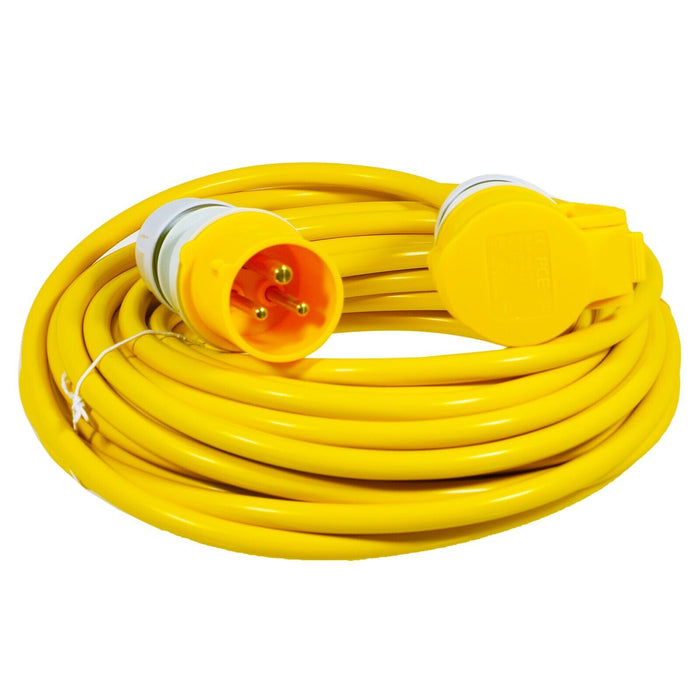 110V Extension Lead 14m 16A 2.5mm Heavy Duty Outdoor Construction Site Generator Cable (Yellow)