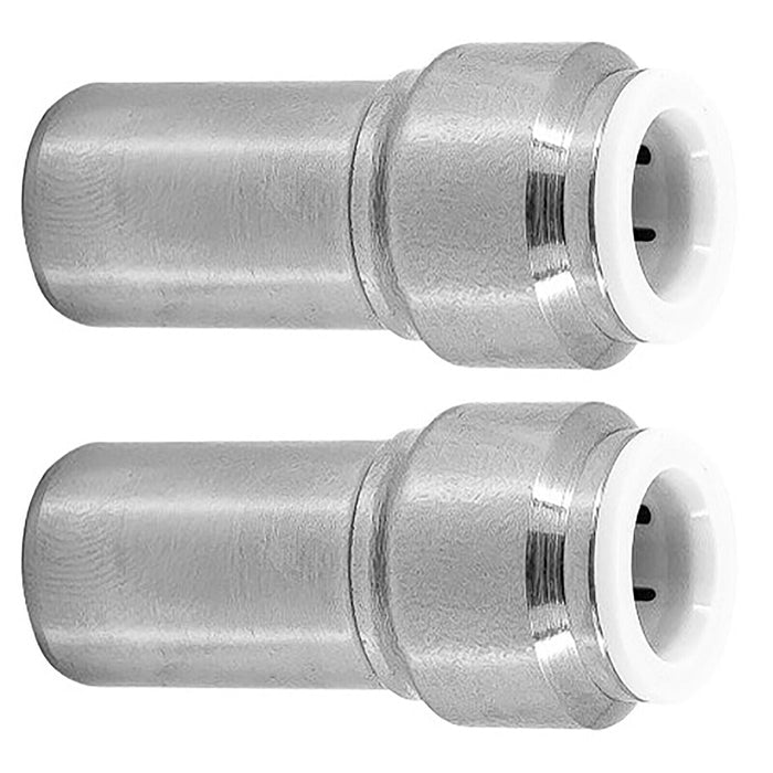 Radiator Valve 15mm x 10mm Pushfit Chrome Speed Fit Reducing Straight Compression Stem (Pack of 4)
