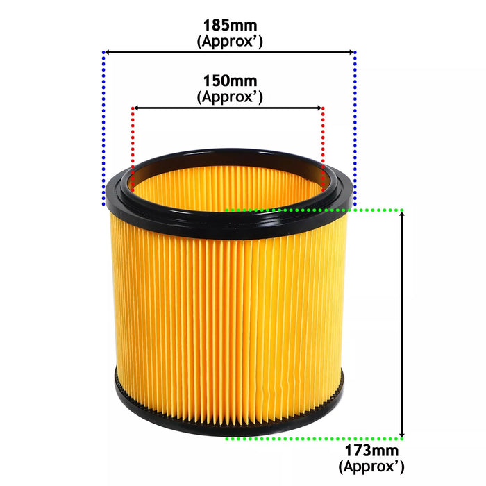 Wet & Dry Cartridge Filter + Foam Sleeve for Shop-Vac Vacuum Cleaners (20 Litre and Above Models)