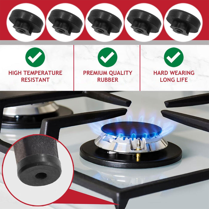Hob Burner / Pan Support Rubber Buffer Feet for Smeg Oven / Cooker (Pack of 5)