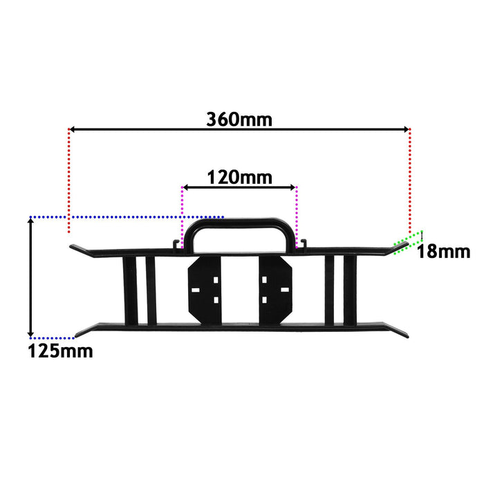 Lawnmower Cable Tidy Frame H Bracket Extension Power Lead Wire Storage Winder (360mm x 125mm)