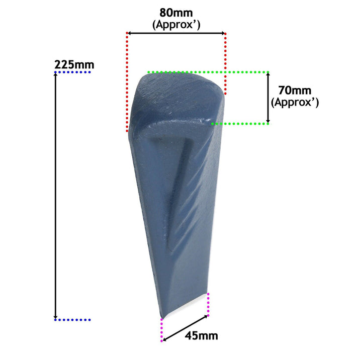 Twisted Log Splitter Wedge Heavy Duty Steel Wood Splitting Chisel Spike (2.5KG, 9")