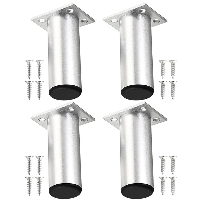 Universal Adjustable Furniture Feet 4.5" Silver Sofa Cabinet Bed Chair Riser Legs (Pack of 4)