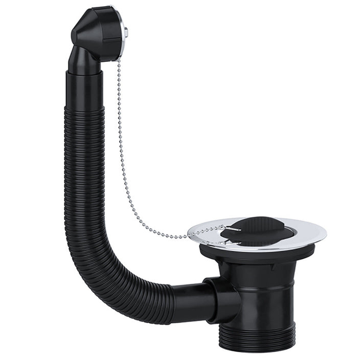 Sink Waste Combination Overflow Plug with Chain 40mm 1.5" (Round)