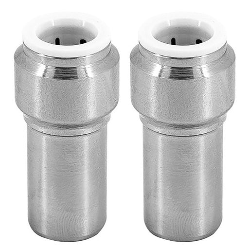 Radiator Valve 15mm x 10mm Pushfit Chrome Speed Fit Reducing Straight Compression Stem (Pack of 2)