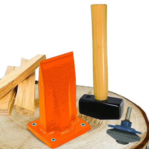 Kindling Splitter Club Hammer Blade Sharpener Chisel Log Wood Splitting Kit