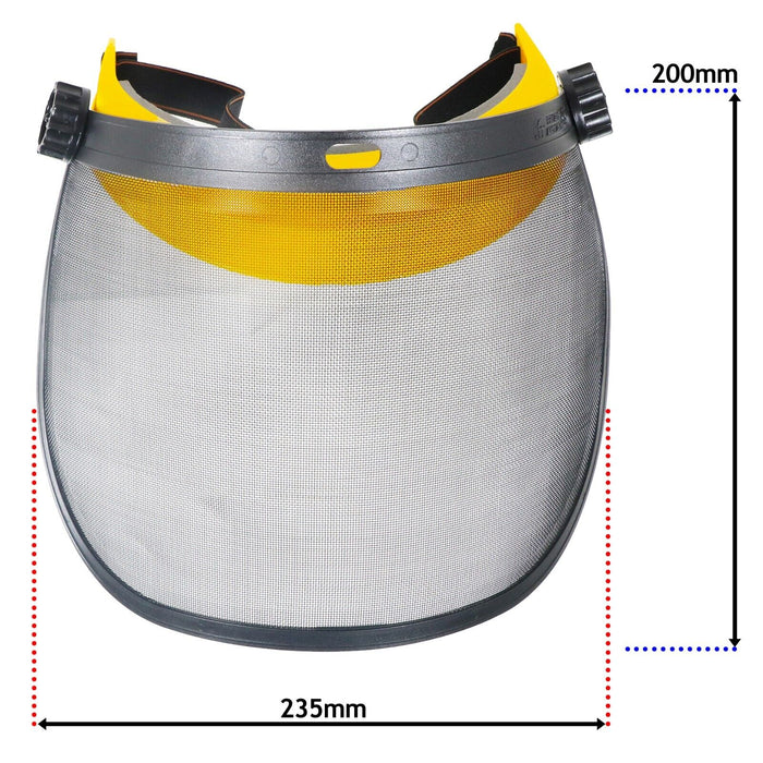 Full Face Protective Shield Strimming Trimming Chainsaw Garden Metal Mesh Visor (One Size, Adjustable Headband)