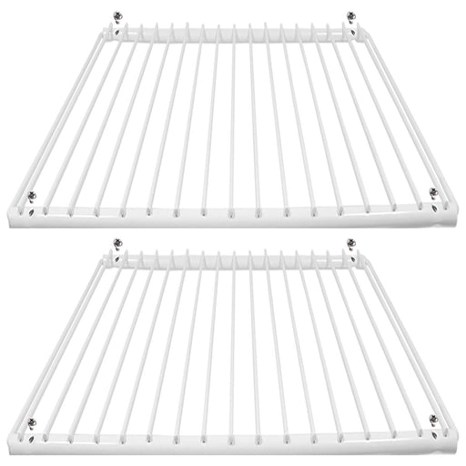 Large Fridge Shelf for SAMSUNG Adjustable White Plastic Coated Shelves (Pack of 2, 425mm - 670mm x 320mm)