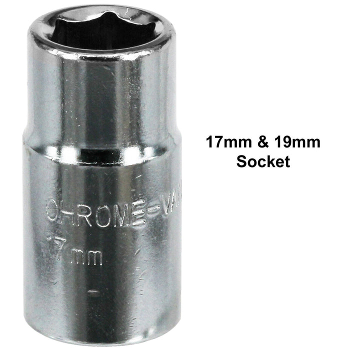 Extendable Wheel Nut Wrench 17mm 19mm Socket Brace Breaker Power Bar 1/2"dr