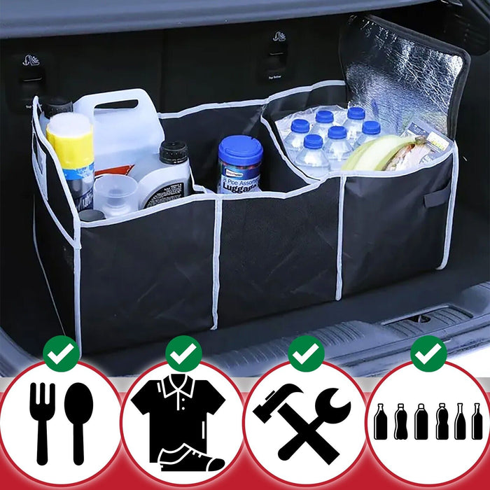 Car Boot Organiser Bag Removable Cooler Liner Collapsible Foldable Trunk Storage (550mm x 360mm x 300mm)