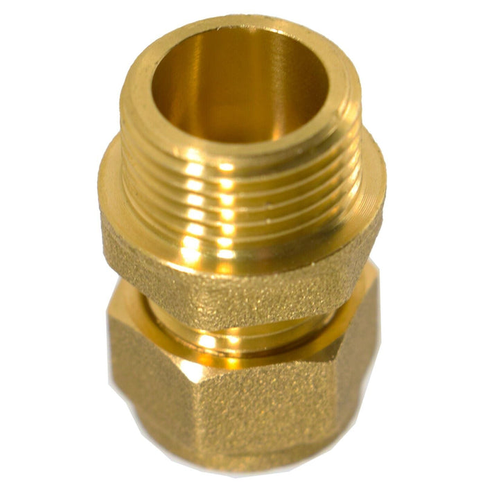 Compression Connector 10mm x 3/8" BSP Male Straight Brass Pipe Coupler Adaptor Fitting (Pack of 4)