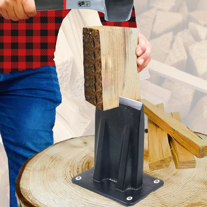 Kindling Splitter Lump Sledge Hammer Kit Heavy Duty Mounted Log Splitting Wood Chisel Wedge Set (Large)