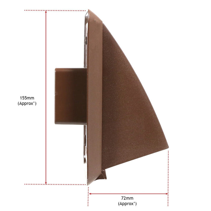 Cooker Hood External Vent Kit 4" 5" 6" 100mm 125mm 150mm Universal Exterior Wall Ducting Set (Brown)